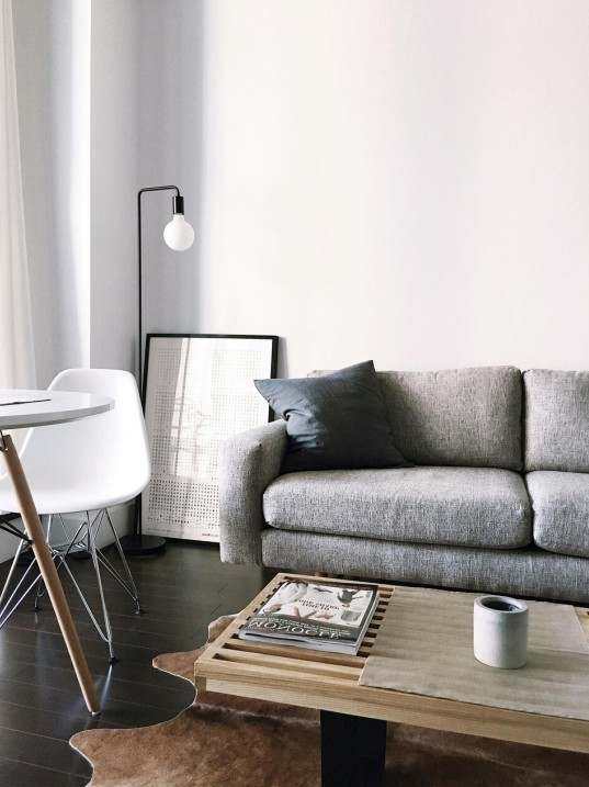 Compact living room with modular sofa
